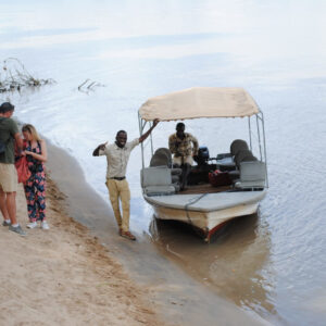 Boat safari on rufiji rover